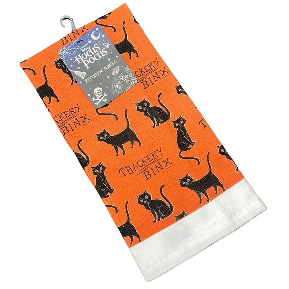 Disney NEW Kitchen Towel Thackery Binx Hocus Pocus Halloween Black Cat NWT - Picture 7 of 11